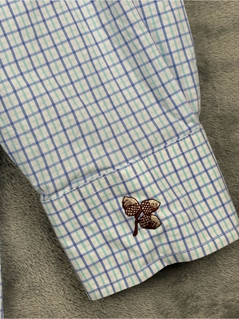 Holderness & Bourne Shirt Mens XL Blue Plaid Tailored Fit Picard Stretch - Picture 8 of 16